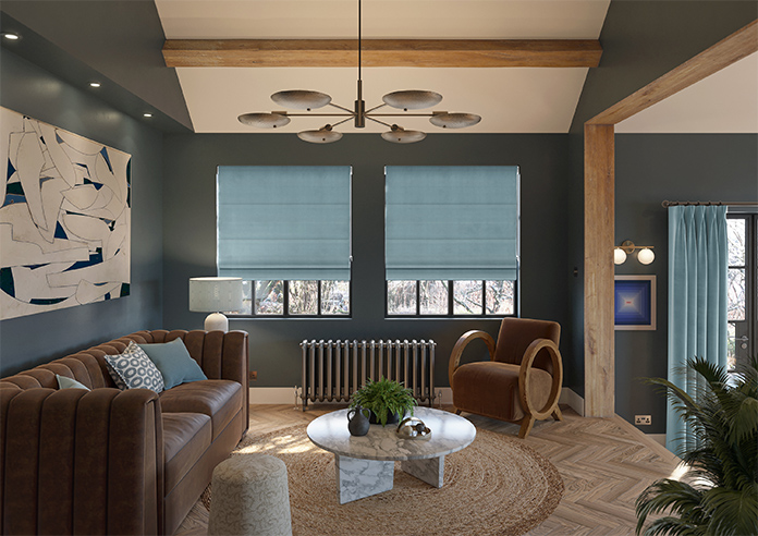 Ultra Luxe Velvet, Blue Cloud - Twist&Fit Roman Blind - Image 8